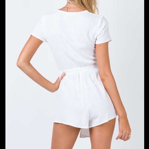 Princess Polly - Ragnar Tie Front Romper (White) - Picture 4 of 5